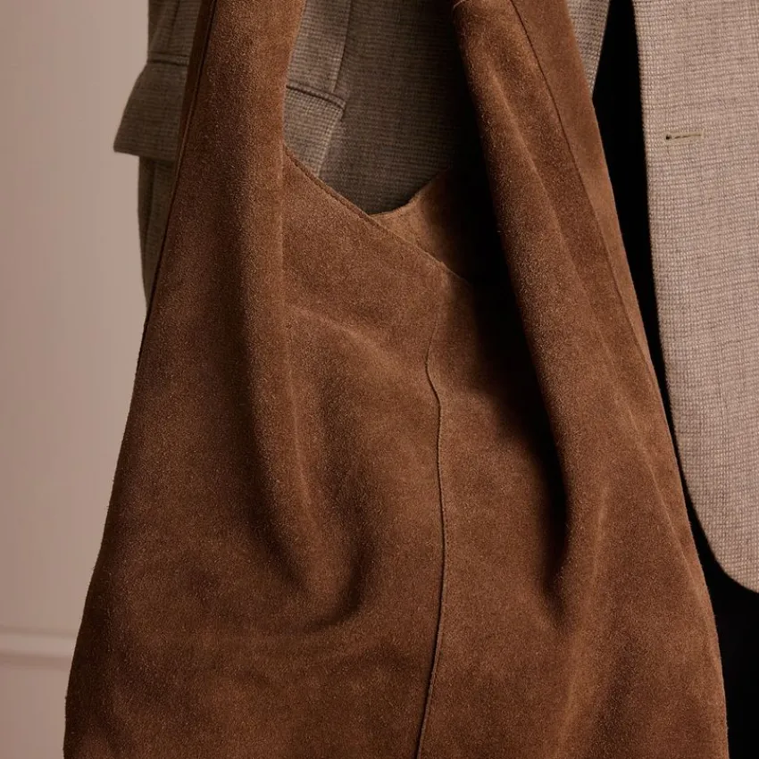 Manfield Bruine suède shopper^ Shoppers
