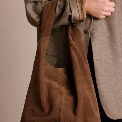 Manfield Bruine suède shopper^ Shoppers