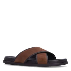 Manfield Bruine suède slippers^Heren Slippers & Sandalen