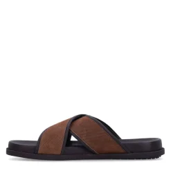 Manfield Bruine suède slippers^Heren Slippers & Sandalen