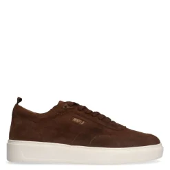 Manfield Bruine suède sneakers^Heren Sneakers
