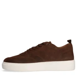 Manfield Bruine suède sneakers^Heren Sneakers