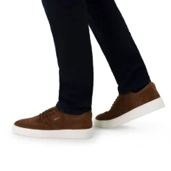 Manfield Bruine suède sneakers^Heren Sneakers