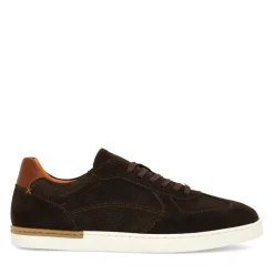 Manfield Bruine suède sneakers^Heren Sneakers