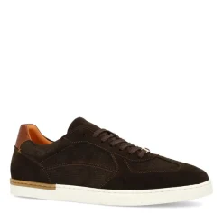 Manfield Bruine suède sneakers^Heren Sneakers