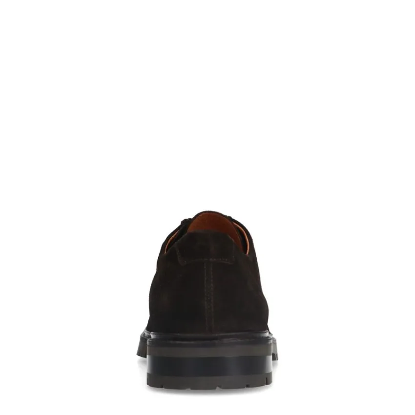 Manfield Bruine suède veterschoenen^Heren Veterschoenen