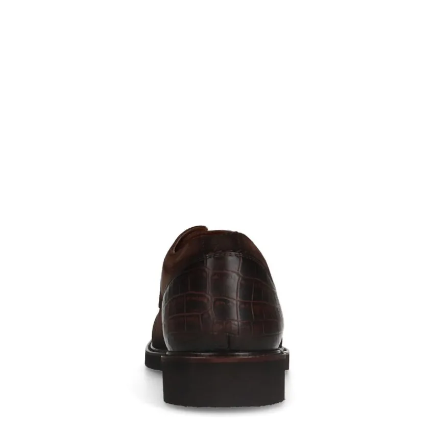 Manfield Bruine suède veterschoenen^Heren Veterschoenen