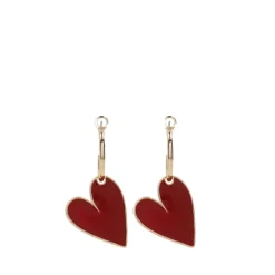 Manfield Burgundy hartjes oorbellen^ Sieraden