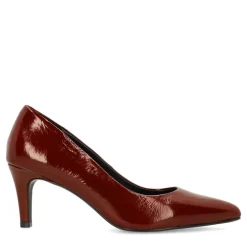 Manfield Burgundy lakleren pumps^DAMES Pumps