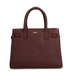 Manfield Burgundy leren handtas^ Handtassen