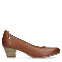 No Stress Cognac bruine pump met lage hak^DAMES Pumps