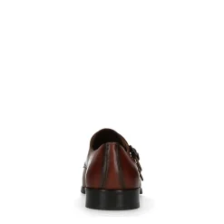 Manfield Cognac gespschoenen van leer^Heren Gespschoenen
