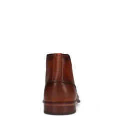 Manfield Cognac hoge veterboots^Heren Boots