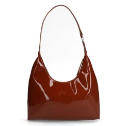 Manfield Cognac lak handtas^ Handtassen