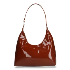 Manfield Cognac lak handtas^ Handtassen