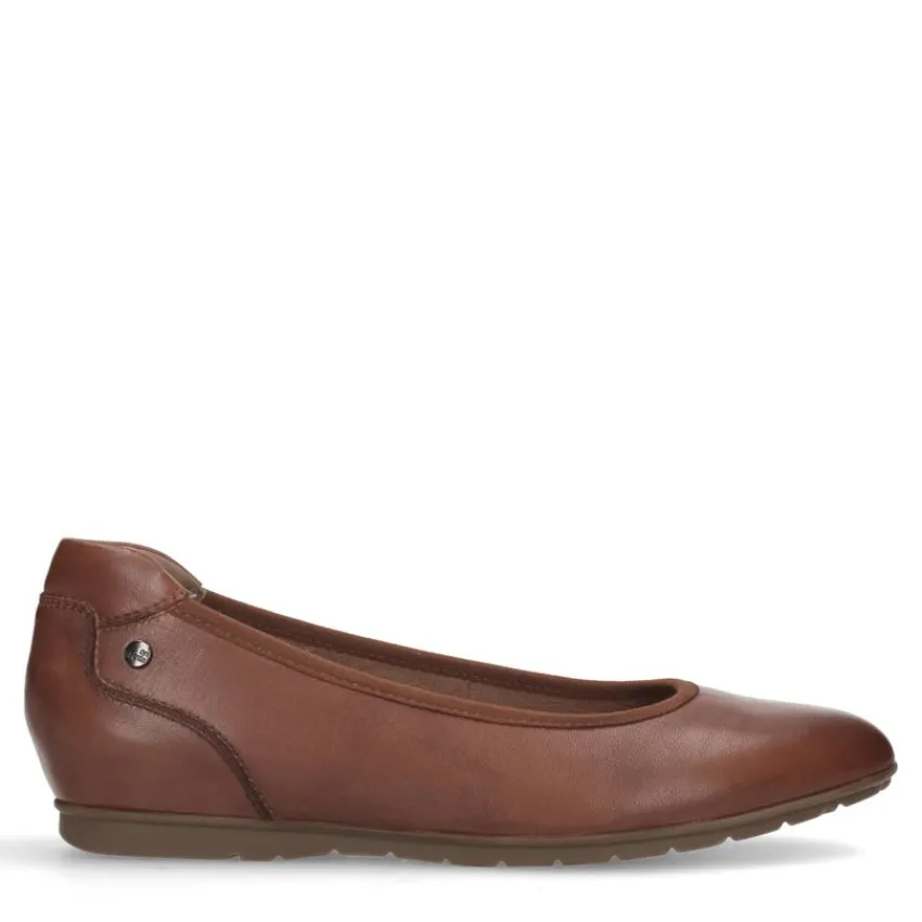 No Stress Cognac leren ballerina's^DAMES Loafers