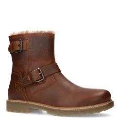 Manfield Cognac leren boots^Heren Boots