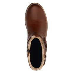 Manfield Cognac leren boots^Heren Boots