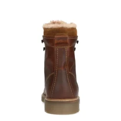 Manfield Cognac leren boots met imitatiebond^Heren Boots