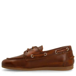 Manfield Cognac leren bootschoenen^DAMES Loafers