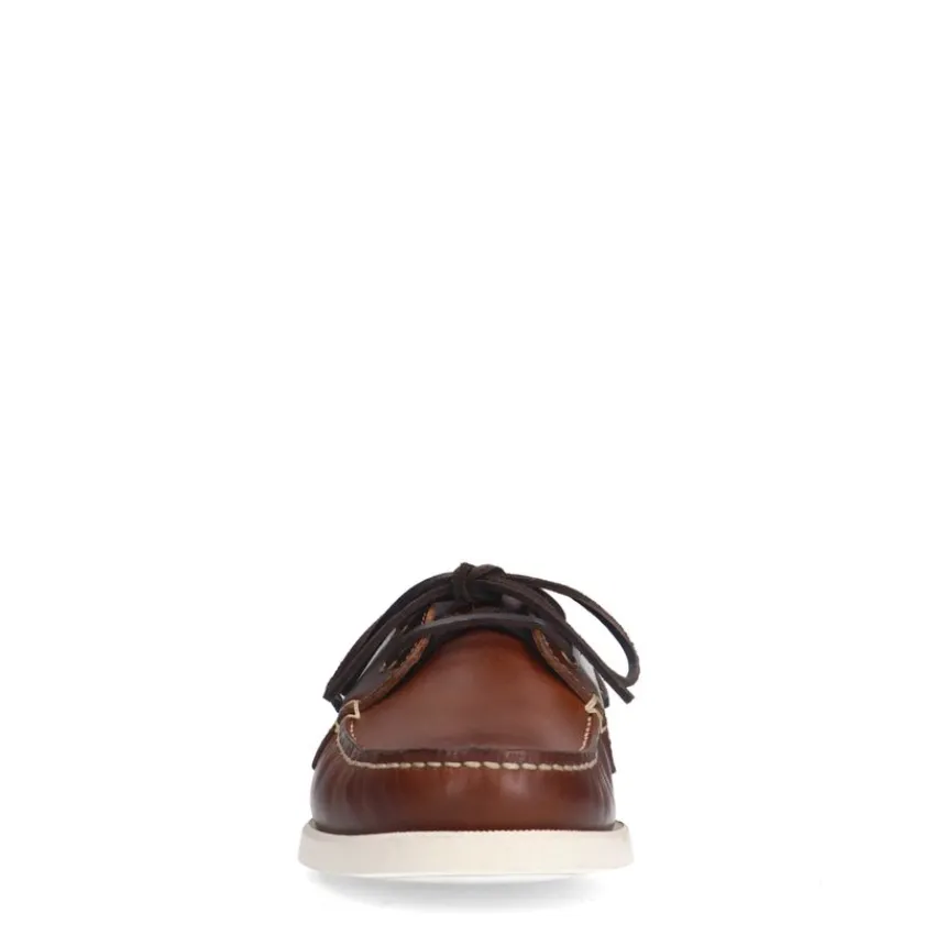 Manfield Cognac leren bootschoenen^Heren Veterschoenen|Loafers