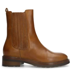 Manfield Cognac leren chelsea boots^DAMES Enkellaarsjes