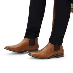Van Lier Cognac leren chelsea boots^Heren Boots