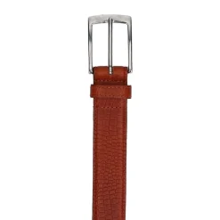 Manfield Cognac leren croco riem^ Riemen