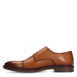 Manfield Cognac leren gespschoenen^Heren Gespschoenen
