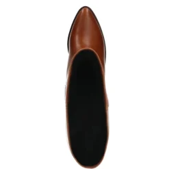 Manfield Cognac leren hoge laarzen^DAMES Laarzen