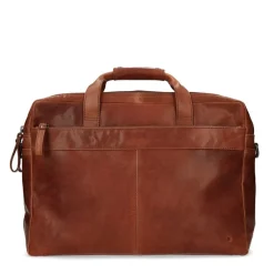 Manfield Cognac leren laptoptas 17,5 inch^ Laptoptassen