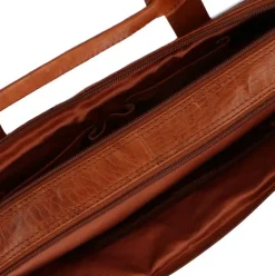 Manfield Cognac leren laptoptas 17,5 inch^ Laptoptassen