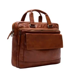Manfield Cognac leren laptoptas 16 inch^ Laptoptassen