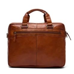 Manfield Cognac leren laptoptas 16 inch^ Laptoptassen