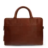 Manfield Cognac leren laptoptas 17 inch^ Laptoptassen