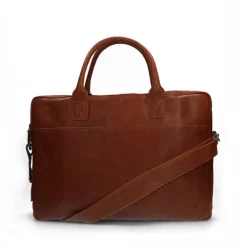 Manfield Cognac leren laptoptas 17 inch^ Laptoptassen