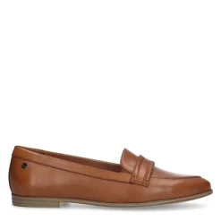No Stress Cognac leren loafers^DAMES Loafers