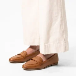 No Stress Cognac leren loafers^DAMES Loafers