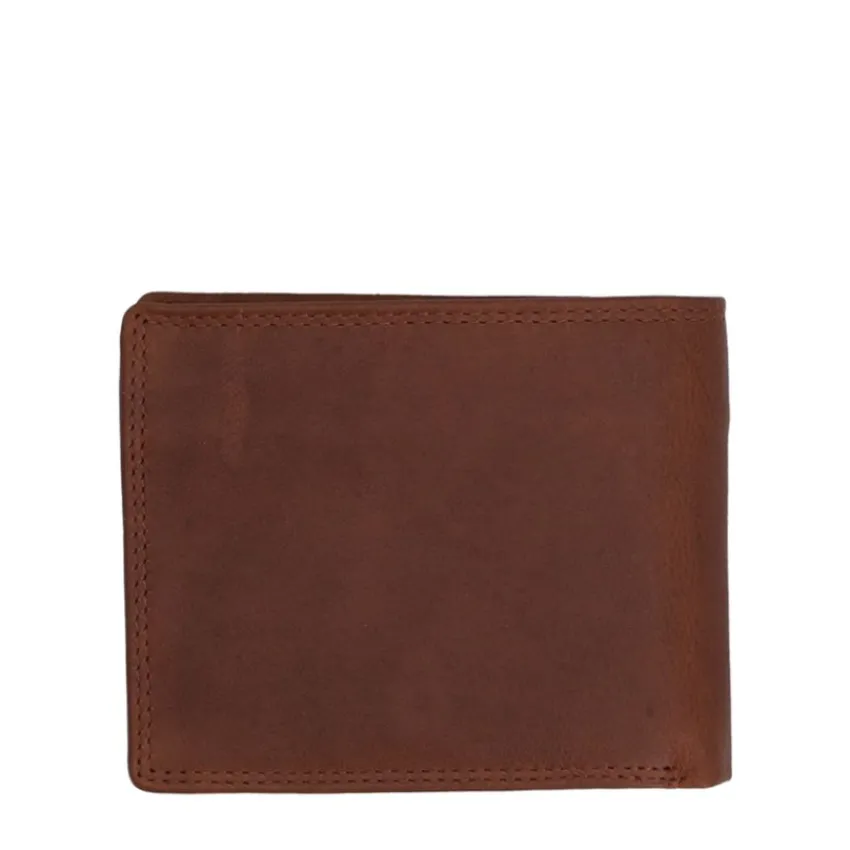 Manfield Cognac leren portemonnee^ Portemonnees