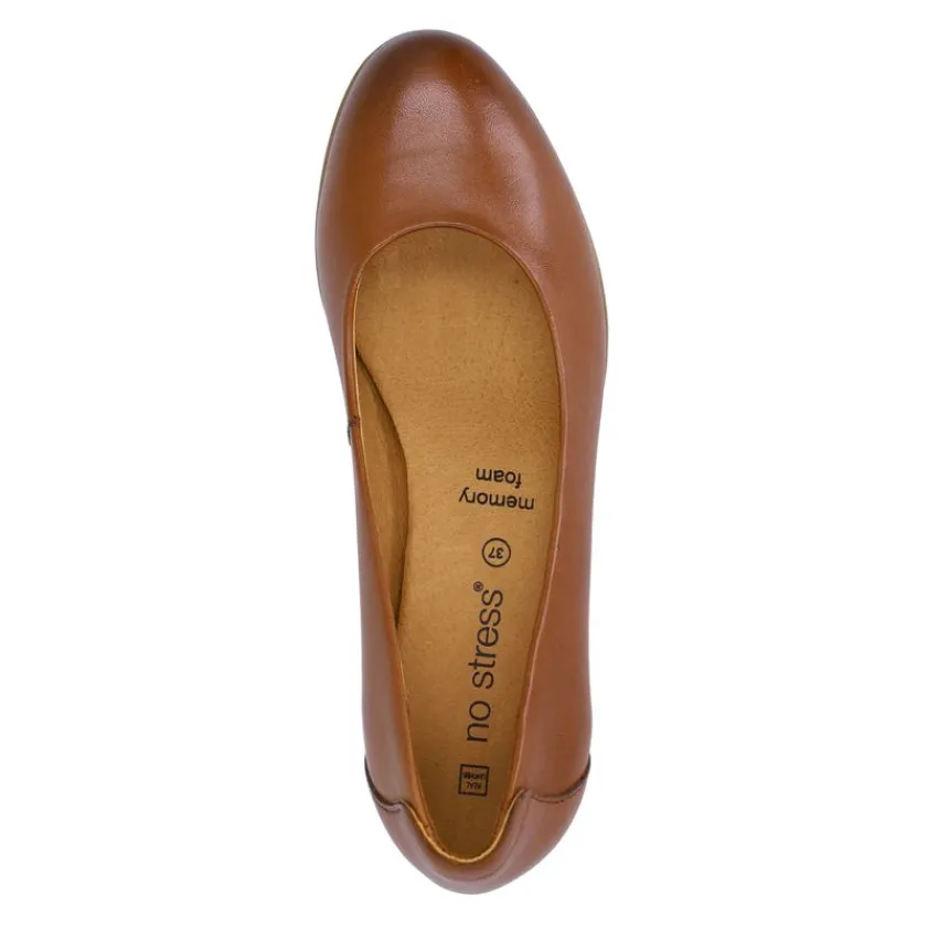 No Stress Cognac leren pumps^DAMES Pumps