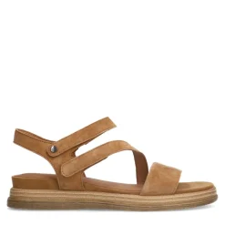 No Stress Cognac leren sandalen^DAMES Sandalen