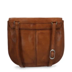 Manfield Cognac leren schoudertas^ Schoudertassen