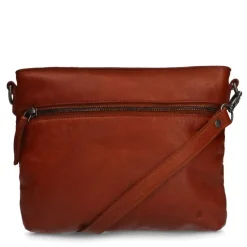 Manfield Cognac leren schoudertas^ Schoudertassen