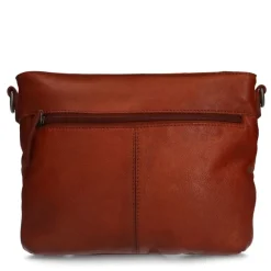 Manfield Cognac leren schoudertas^ Schoudertassen