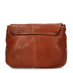 Manfield Cognac leren schoudertas^ Schoudertassen