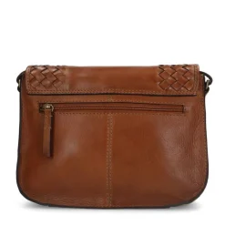 Manfield Cognac leren schoudertas^ Schoudertassen