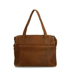 No Stress Cognac leren schoudertas^ Schoudertassen