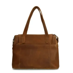 No Stress Cognac leren schoudertas^ Schoudertassen