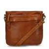 Manfield Cognac leren schoudertas^ Schoudertassen