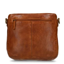 Manfield Cognac leren schoudertas^ Schoudertassen